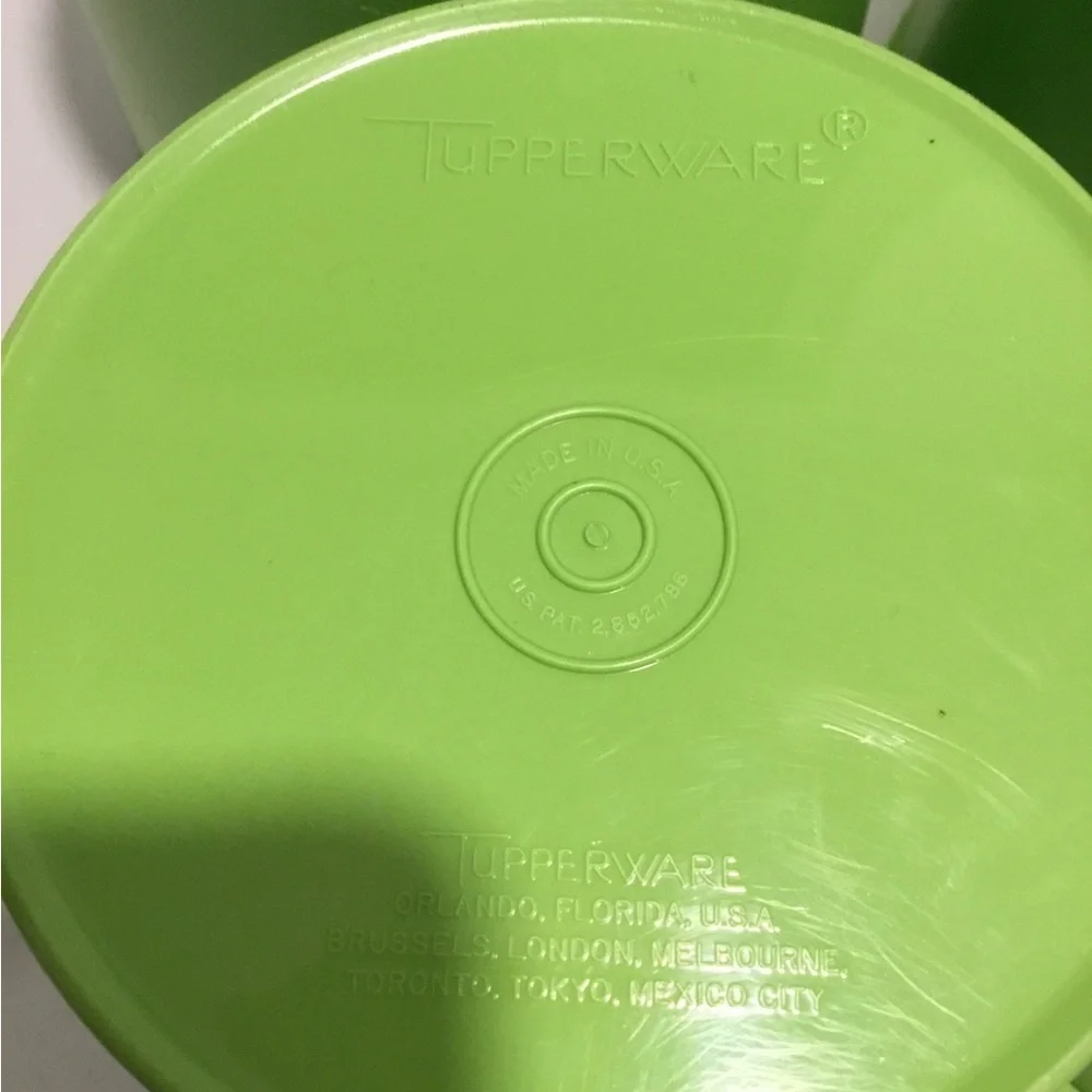 Vintage Tupperware Servalier Canisters Set of 4 with Lids Apple Green,